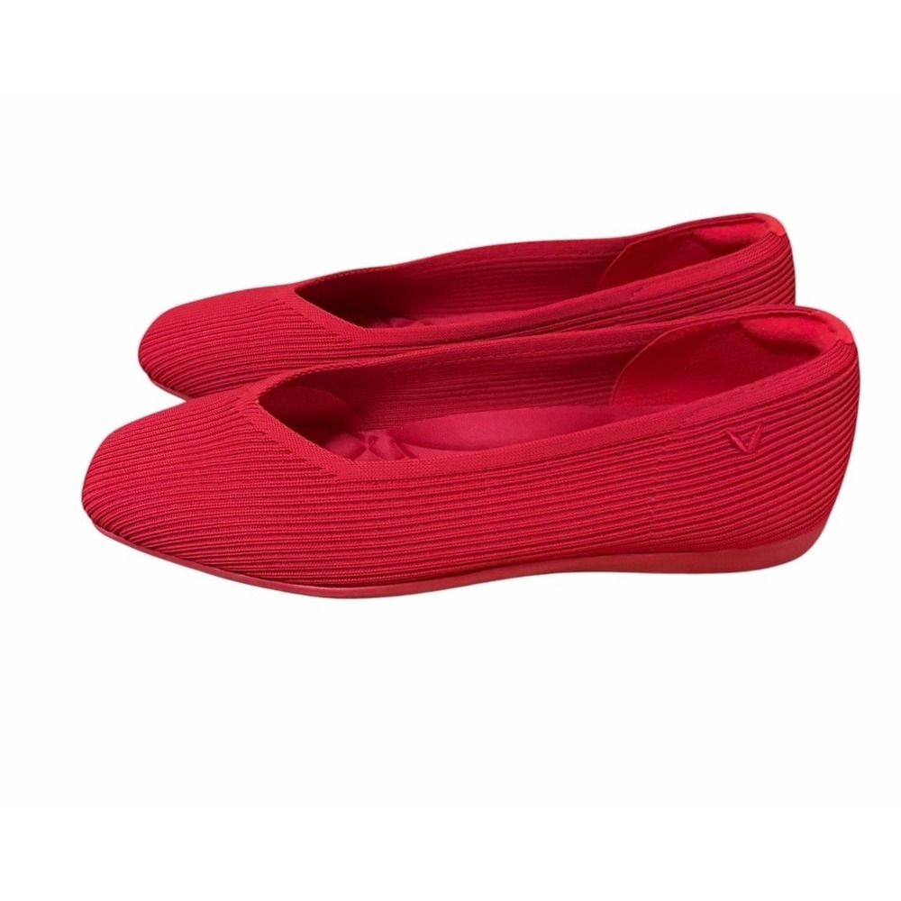 VIVAIA Shoes EU 41 9.5 10 Red Margot V Cut Flats Square Toe Knit Comfortable